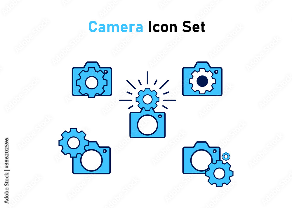 setting icon. setting with camera symbol. Concept of camera setting / multimedia . Vector illustration, vector icon concept. setting icon. setting with camera symbol. Concept of camera setting / multimedia . Vector illustration, vector icon concept.