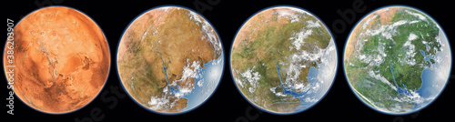 Foto Mars terraforming step (Elements of this image furnished by NASA)