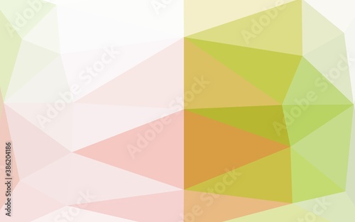 Light Green, Red vector abstract polygonal texture.