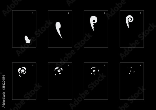 Smoke effect. smoke animation sprite sheet. classic smoke effect animation for game or cartoon or animation. vector style animation effect 1907.