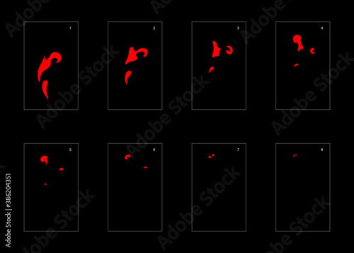Smoke effect. fire smoke animation sprite sheet. classic fire smoke effect animation for game or cartoon or animation. vector style fire animation effect 1916.