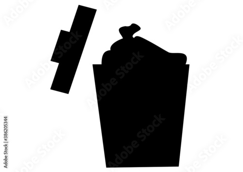 A full trash can icon vector