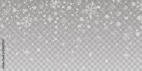 Christmas falling snow. Winter background with snowflakes