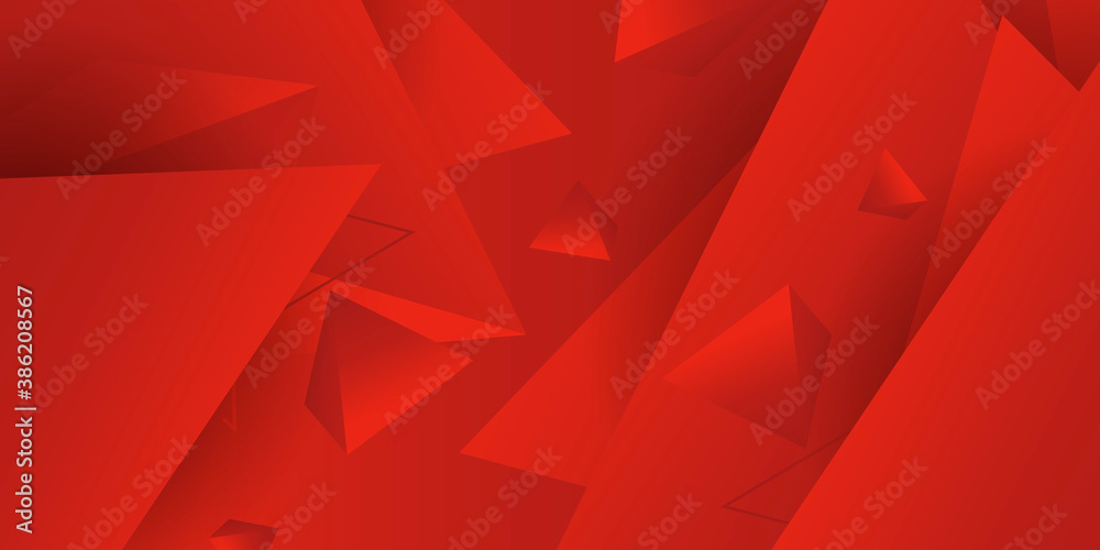 Bright red abstract background with triangle shapes