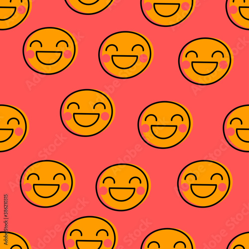 Funny faces with smiles seamless pattern for april fools day