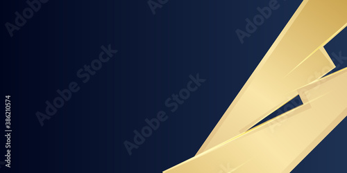 Elegant navy blue background with gold overlap layer 