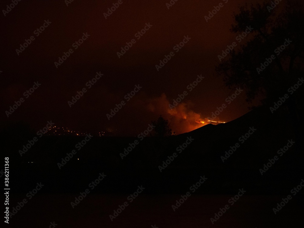 Boulder, CO 10-17-2020: Calwood Fire, Forest Fire about 1 mile east of the fire Boulder, CO 10-17-2020: Calwood Fire, Forest Fire about 1 mile east of the fire