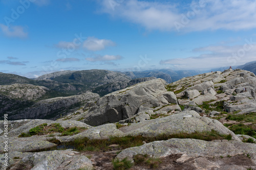 Mountain landscape, Preikestolen rock, Strand, Norway. © Travel Faery