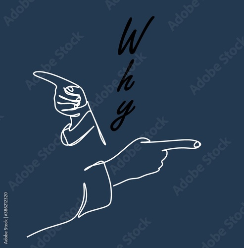 Two hands point at each other - fight concept vector