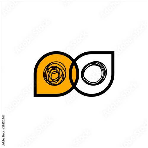 Therapy icon. Coaching, consulting logo. Tangled and unraveling tangle