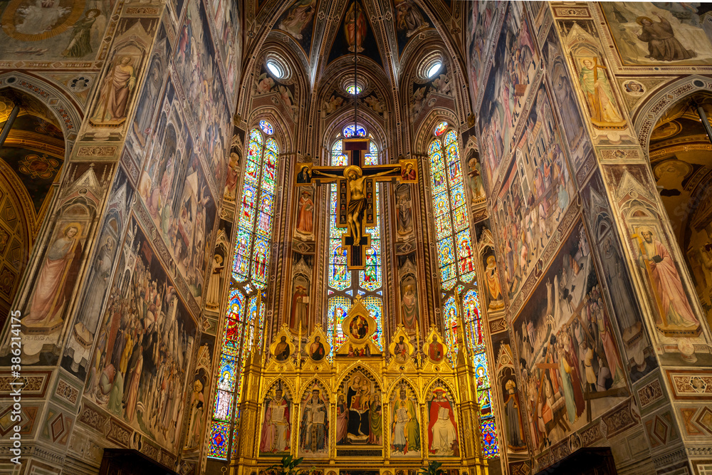 A statue in the Santa Croce church in Florence