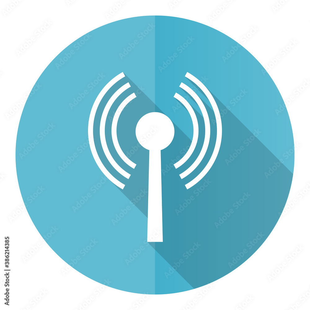 Wifi vector icon, flat design blue round web button isolated on white background Wifi vector icon, flat design blue round web button isolated on white background