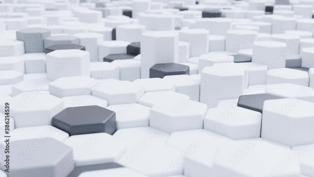 Abstract hexagon pattern. Seamless loop animation of moving geometric surface. Abstract hexagon pattern. Seamless loop animation of moving geometric surface.