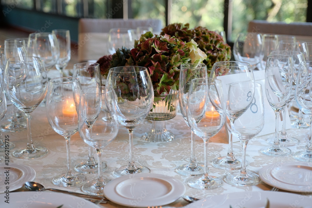 table set for a wedding reception