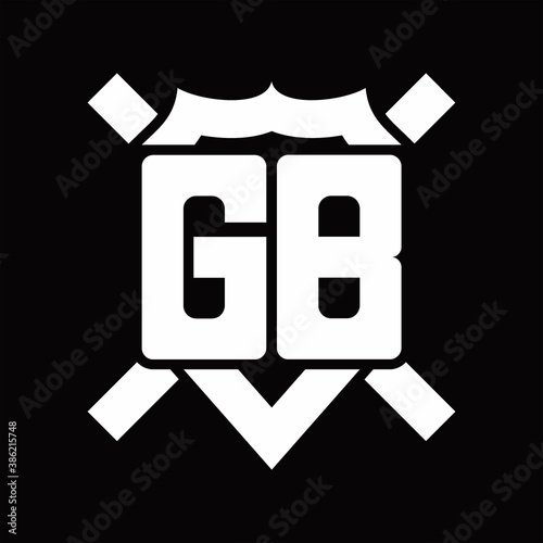 Free Download GB Logo monogram isolated on shield shape with rounded line - GFXLoad