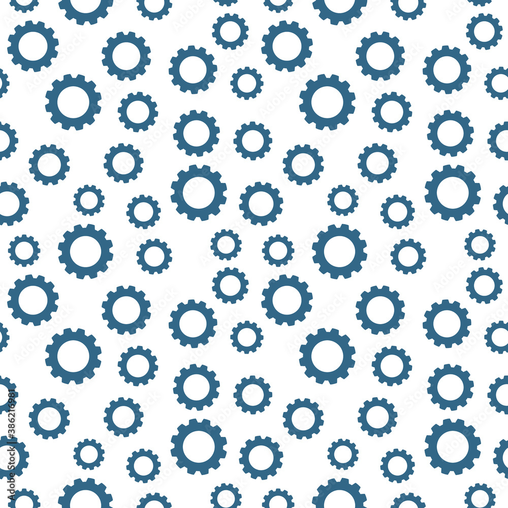 Seamless Gear Wheel concept background. Vector pattern