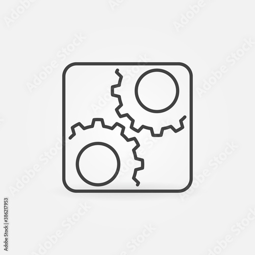 Settings with Cogwheels vector concept icon or sign in outline style