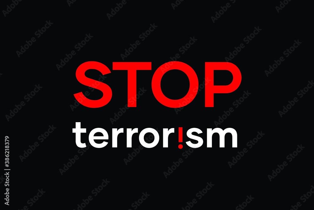 Obraz premium Stop terrorism letter. Vector illustration