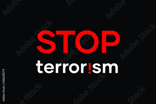 Stop terrorism letter. Vector illustration