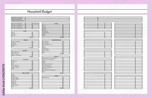 Household Budget Bullet Journal Page