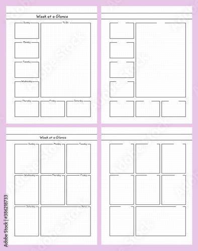 Bullet Journal Weekly Planner Pages