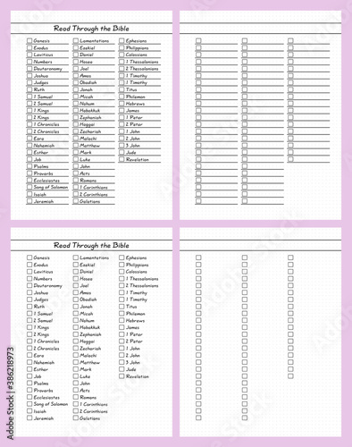 (Protestant) Bullet Journal Read Through the Bible Chart