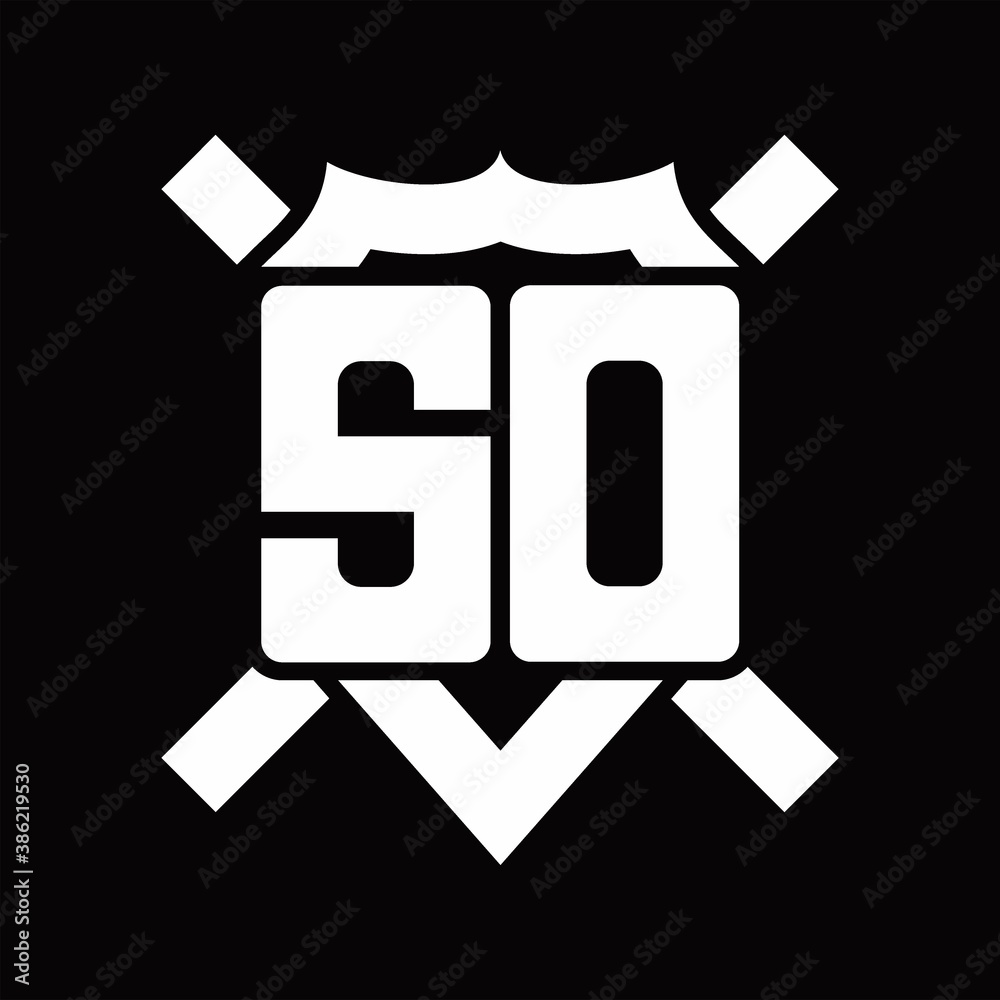 SD Logo monogram isolated on shield shape with rounded line SD Logo monogram isolated on shield shape with rounded line