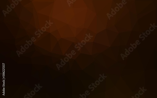 Dark Orange vector blurry triangle template.
