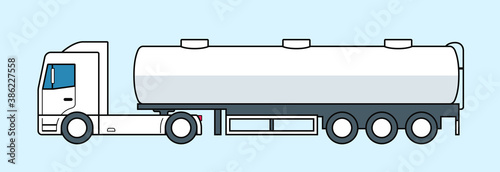 Fototapeta Tanker truck icon. Fuel or water lorry