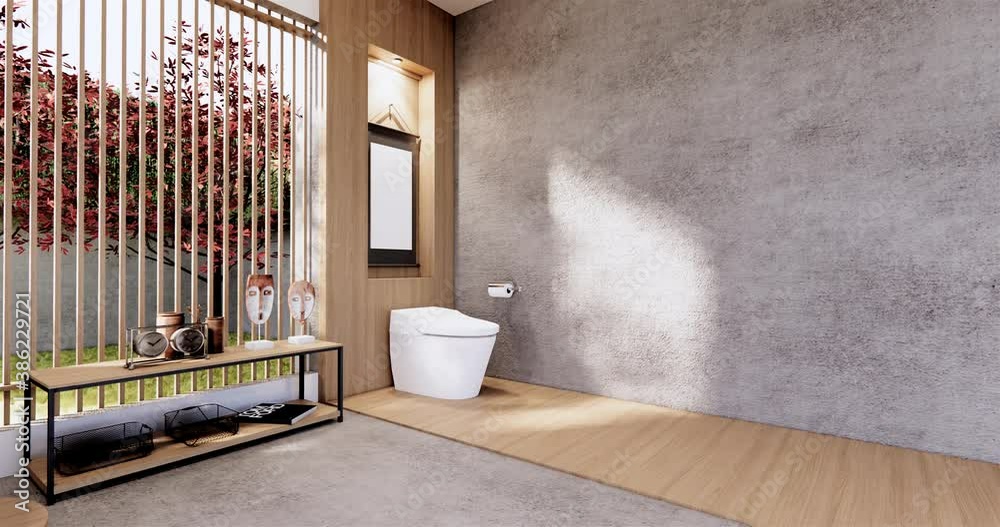 The Tropical bathroom japanese style .3D rendering The Tropical bathroom japanese style .3D rendering