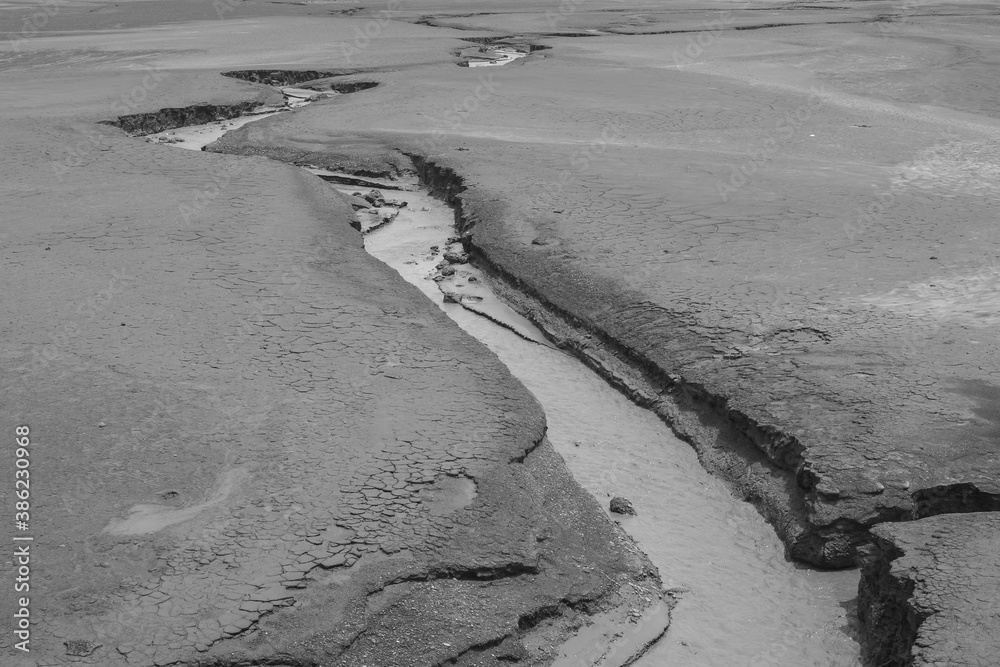 Lake of mud formed from a volcano eruption in Sidoarjo, East Java
