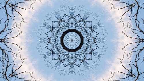 Abstract kaleidoscope background. Beautiful multicolor kaleidoscope texture. Unique kaleidoscope design.