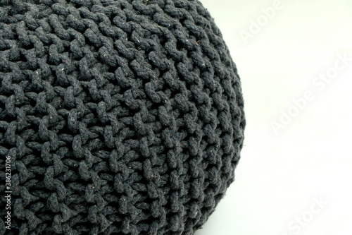 Black Half round thread abstract texture background on white