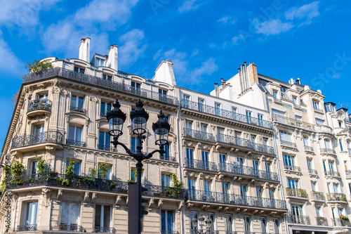 Paris, typical facade, geometry of the windows photo