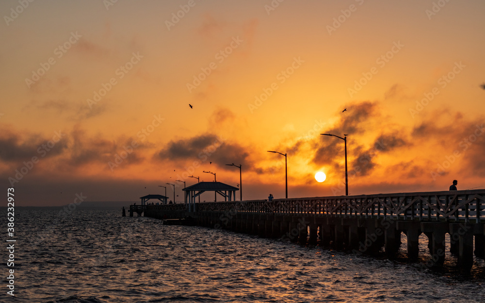 Ballast Point Park,  S. Tampa Sunrise over the Pier