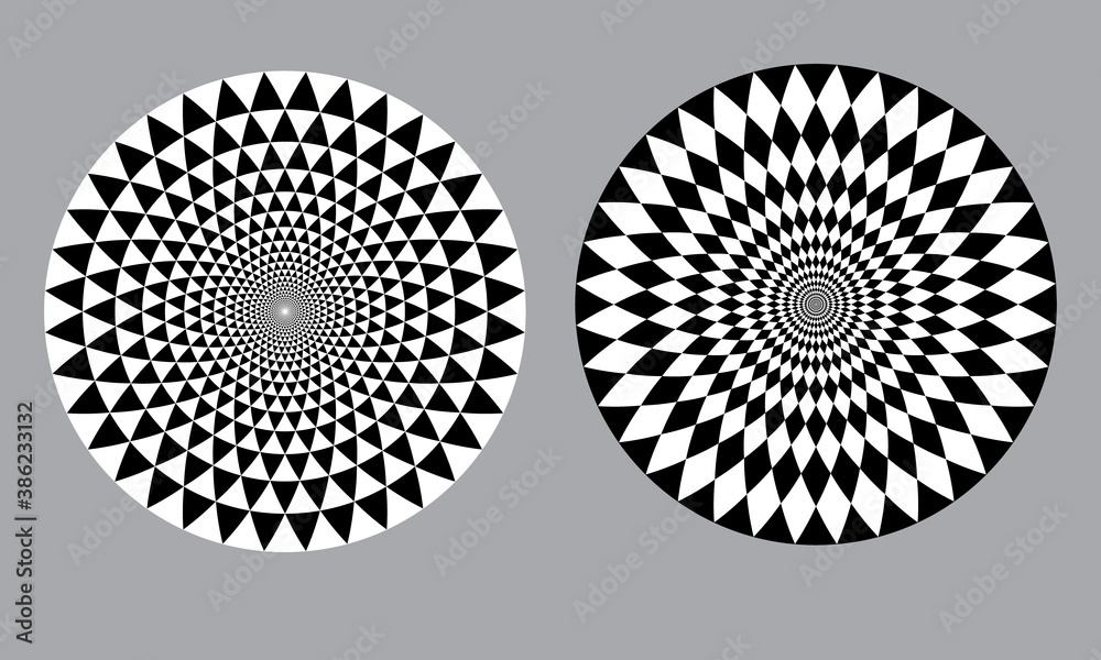 set of triangles in circle form as background, logo or icon. Stock ...