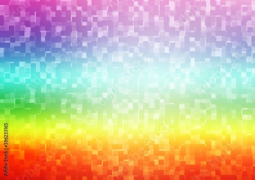 Light Multicolor, Rainbow vector template with crystals, rectangles.