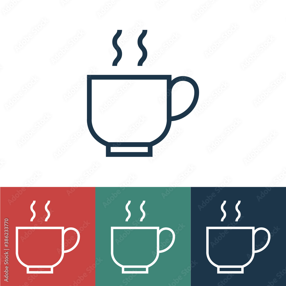 Line icon mug with hot drink Line icon mug with hot drink
