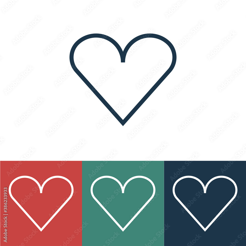 Linear vector icon with heart