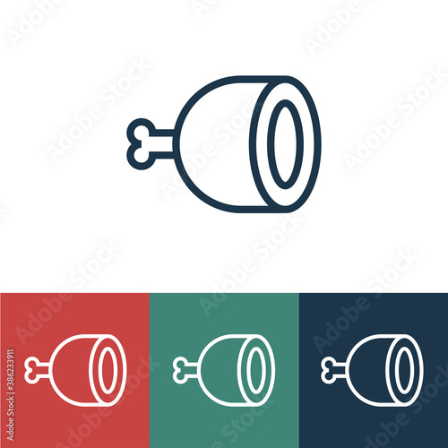 Linear vector icon with ham