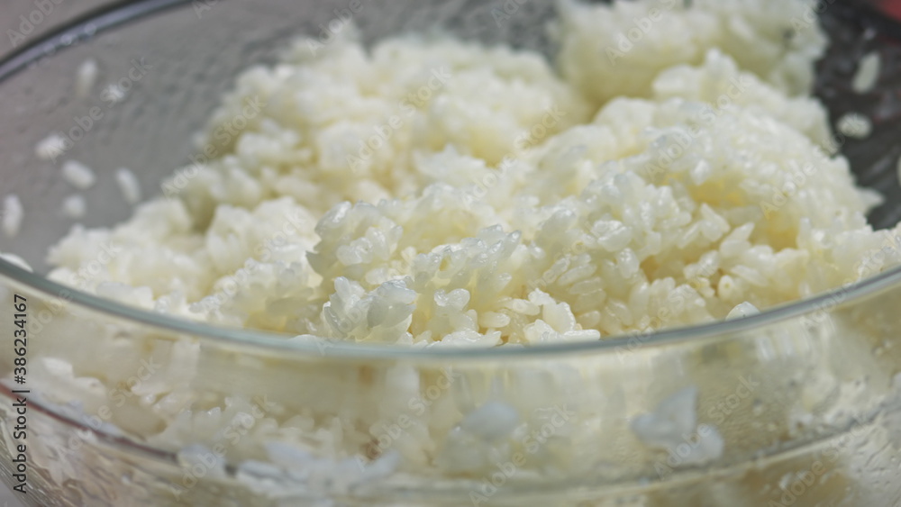 Japanese rice grain rotate and close-up.Traditional Turkish dish. Turkish style rice. Slow motion. Japanese rice grain rotate and close-up.Traditional Turkish dish. Turkish style rice. Slow motion.