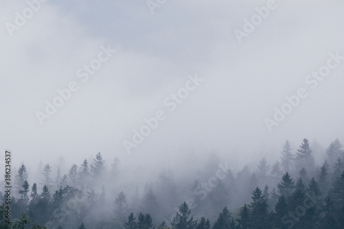 Clouds coming down from the mountains, Duszniki Zdroj, Poland