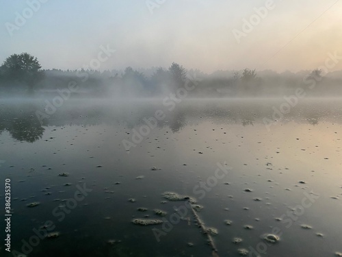 morning mist over the river