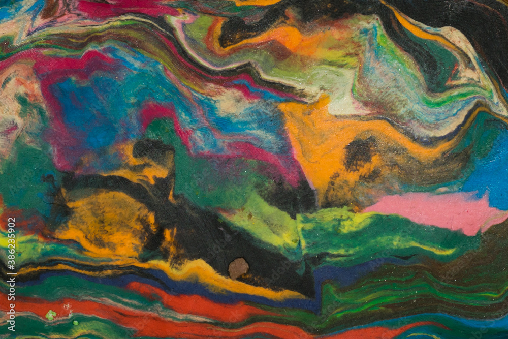 View of colored plasticine mixed with each other