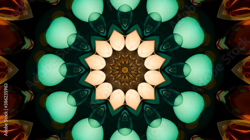 Abstract kaleidoscope background. Beautiful multicolor kaleidoscope texture. Unique kaleidoscope design.