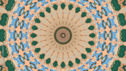 Abstract kaleidoscope background. Beautiful multicolor kaleidoscope texture. Unique kaleidoscope design.
