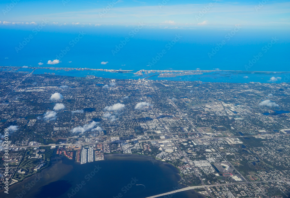 Aerial view of city of Tampa in Florida, USA	