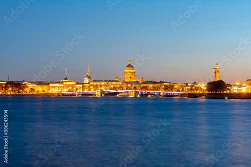 Saint Petersburg cityscape at night, Russia