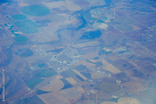 Aerial view of Denver surburban in Colorado and the surrounding photo