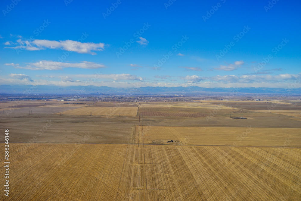 Aerial view of of farm in Colorado
